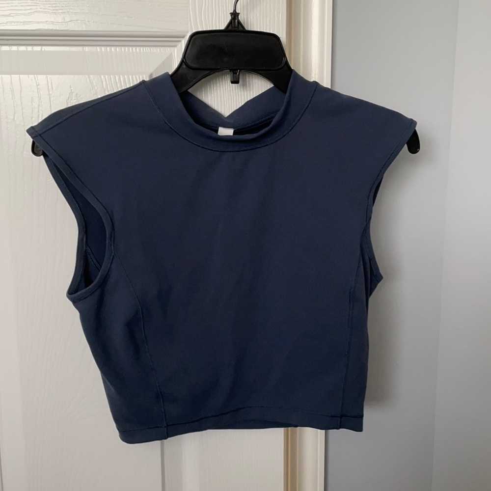 Grey/blue cropped LuluLemon Tank